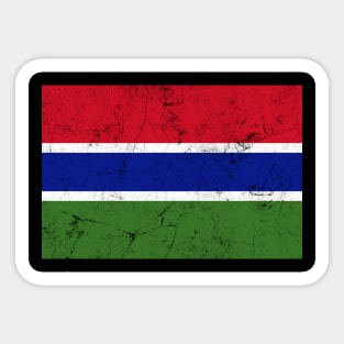 Gambia / Faded Vintage Style Flag Design Sticker